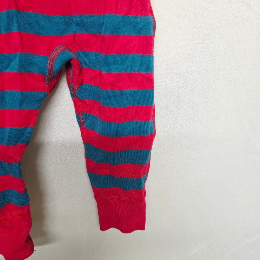 Hanna Andersson One Piece Kids 18-24 mos Red Blue Striped Snug Fit Sleeper - Picture 4 of 5